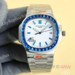 Swiss Quality Patek Philippe Watches Replica High Quality Nautilus 5711 White Face Blue Diamond Bezel Watches